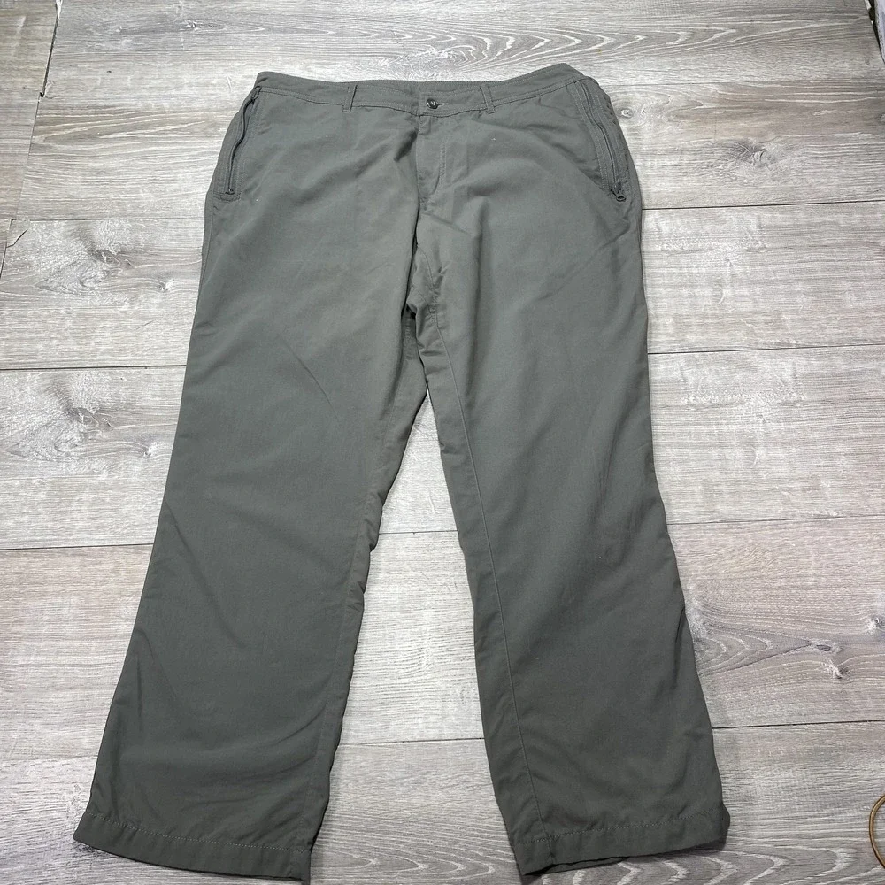 Clothing Arts Travel Pants Mens Large Olive Pick-Pocket‎ Proof Zipper Pockets